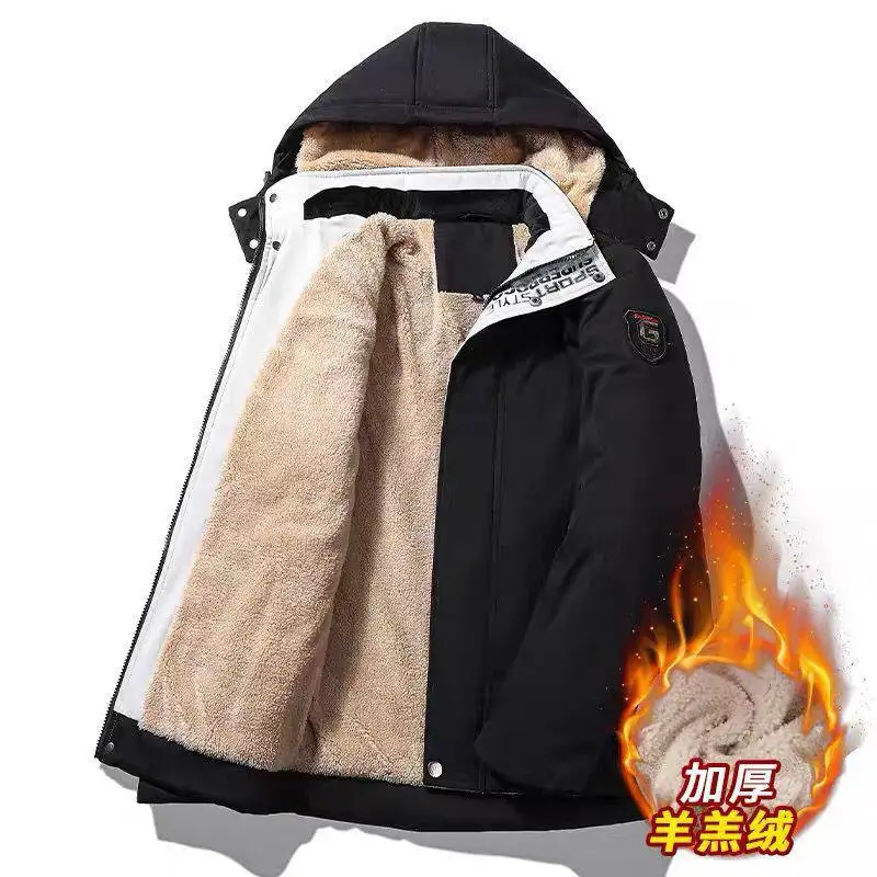 Плюс размер L-7XL зимнее серое пальто бархатная куртка для рыбалки мужская одежда