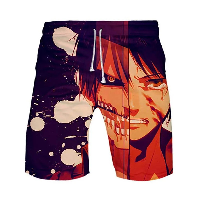

Anime Attack on Titan Beach Shorts Men Summer 3D Mikasa Ackerman Printed Board Shorts y2k Surf Short Pants Swim Trunks Swimsuit