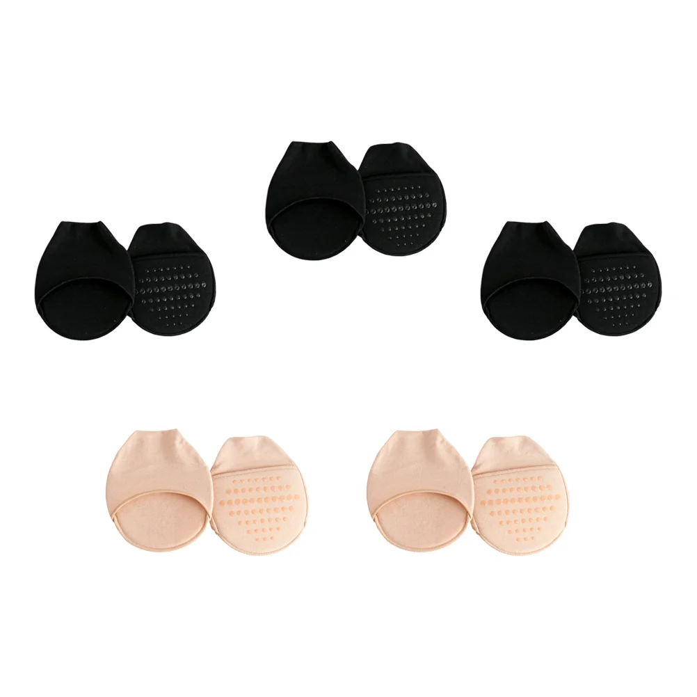 

Toe Topper Socks: 5 Pairs of Cushions Cotton Anti- Skid Metatarsal Pads Invisible Heelless Socks for High Heel Shoes (