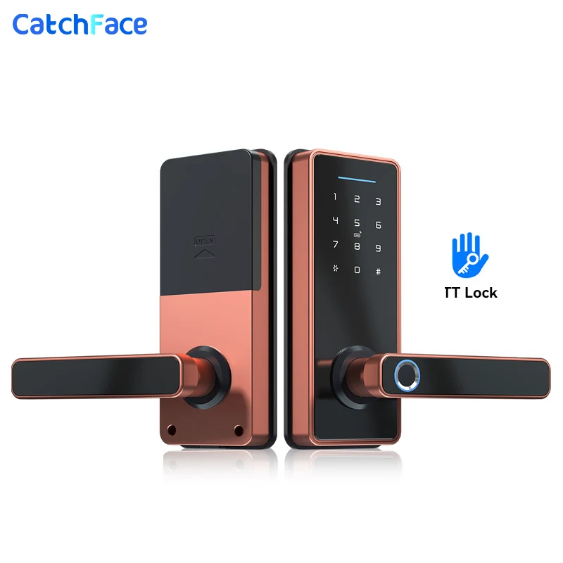 

New TTlock TThotel Smart APP Bluetooth Fingerprint Door Lock IC Card Digital Code Electronic Reader Home Security Mortise