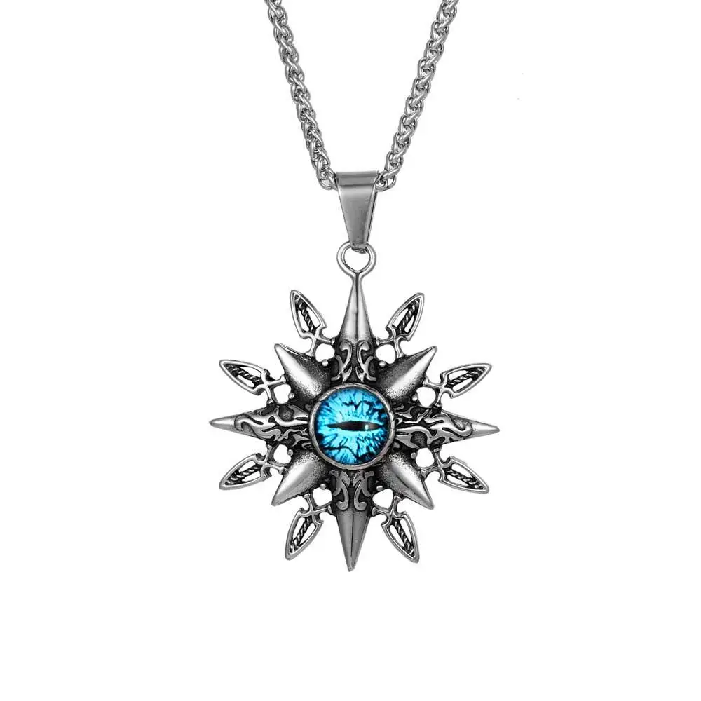 

Demon Devil's Eyes Eight Awn Star Stainless Steel Men Necklaces Pendants Chain Punk Fashion Jewelry Creativity Gift Wholesale