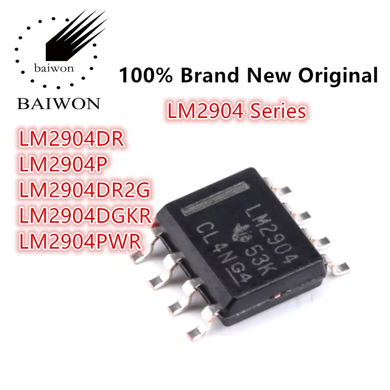 100% Новый оригинальный LM2904 серии LM2904DR LM2904P LM2904DR2G LM2904DGKR LM2904PWR двухканальный универсальный операционный усилитель IC