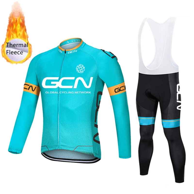 

2022 NEW GCN Cycling Jersey Sets Winter Fleece Long Sleeve Mountain Bike Cycling Clothing Racing MTB Bicycle Clothes Wear Suits