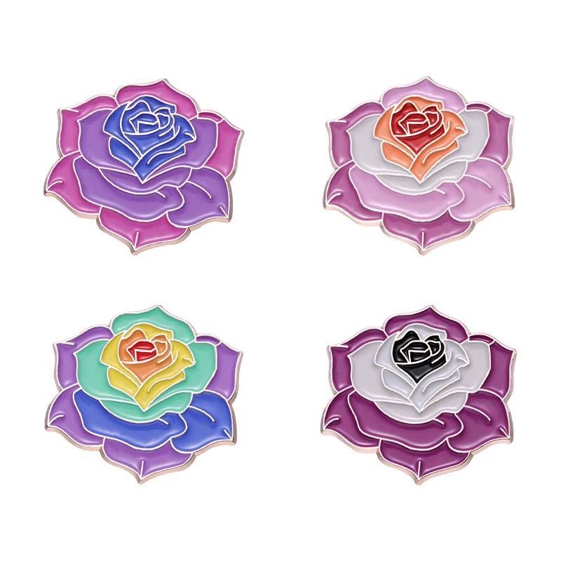 

Rose Flower Enamel Pins Corsage Flowe Brooch Lapel Badges on Backpack Clothes Shirt Jewelry Gift for Lover Friends