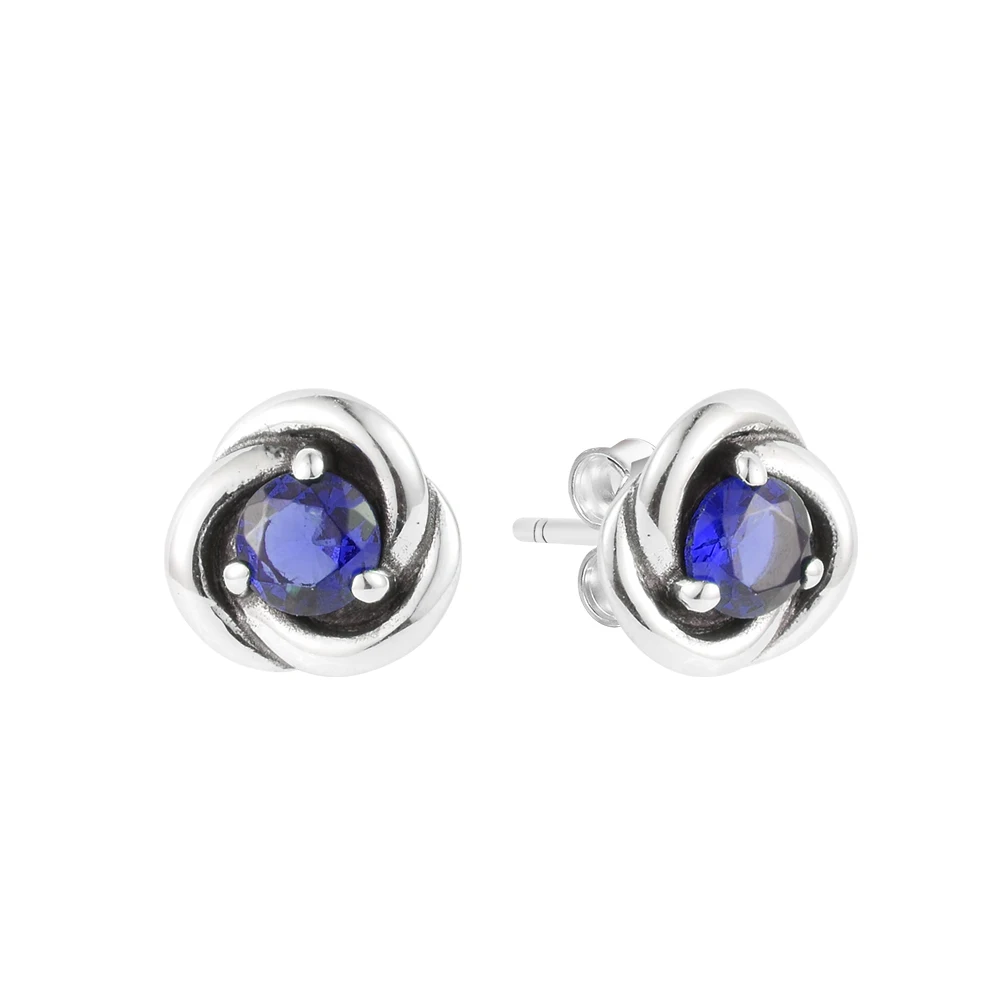 

2023 New In 925 Sterling Silver September Birthstone Eternity Circle Stud Earrings for Women Jewelry Ear Brincos Free Shipping