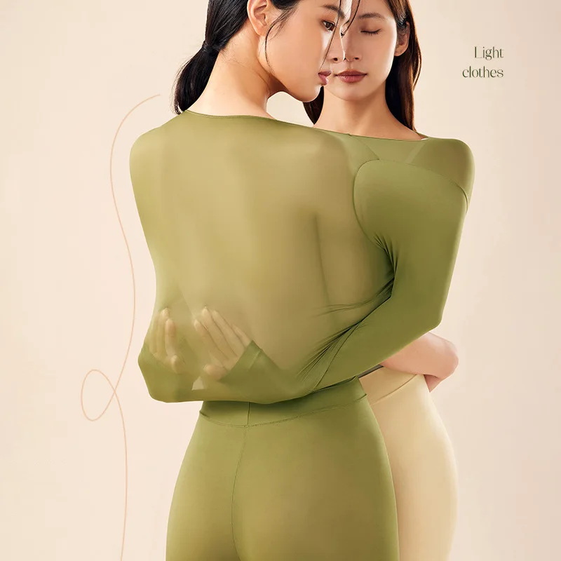 

Эластичное тонкое женское нижнее белье, уютное термобелье, комплект топов, бесшовное нижнее белье, длинный теплый костюм для похудения, зимняя теплая Пижама