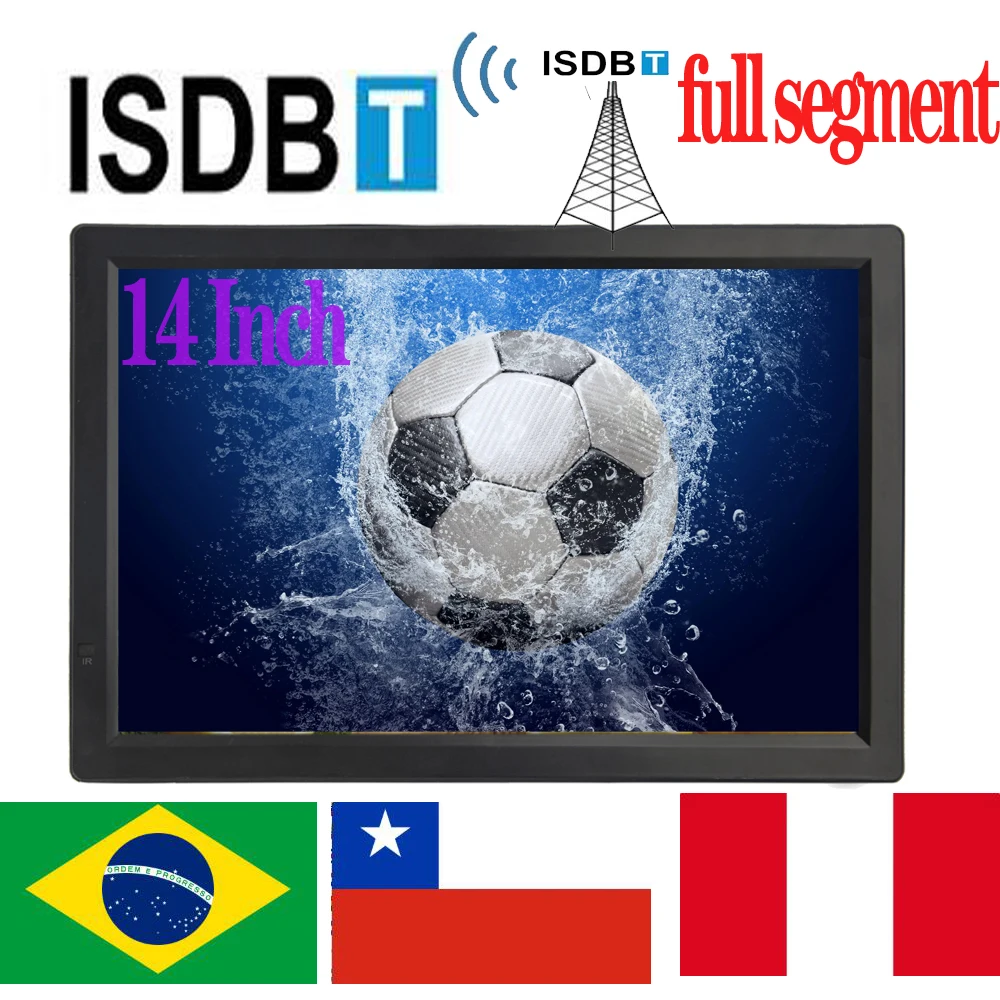 LEADSTAR D14 14 inch Portable Mini TV With ISDB-T Digital Tuner Full Segment H265/Hevc/Dolby AC3 Isdb South America Brazil Isdbt