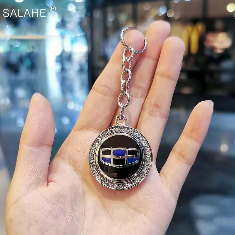 

1Pcs Metal Keyring Diamond Car Logo Key Ring Keychain For Geely Atlas SUV Boyue Borui Coolray Emgrand NL3 EX7 X7 EC7 GX7 GT GC9