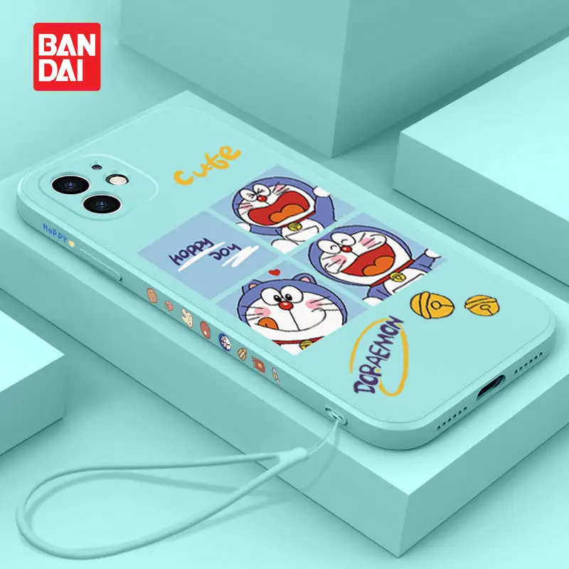 

Bandai Doraemon Kawaii Phone Case for iPhone 13 13Pro 12 12Pro 11 Pro X XS Max XR 7 8 Plus Cartoon Silicone Back Covers Fundas