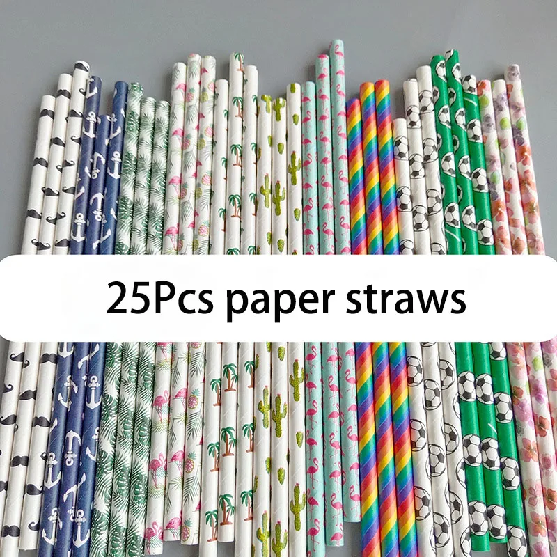 Необычная Гавайская серия Wind красочные бумажные соломинки одноразовая бумага