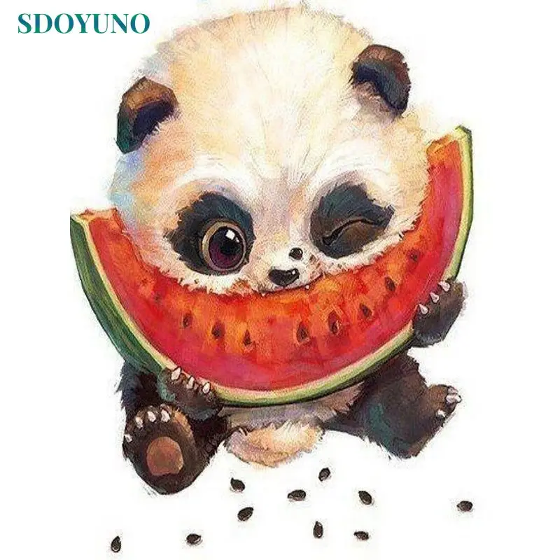 

SDOYUNO 5D Diamond Painting Cross Stitch Animal Panda Full Square Rhinestones Embroidery Mosaic Full Layout Home Decor