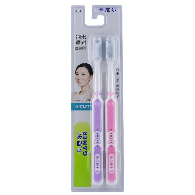 

2PCS Hot Nano-antibacterial Toothbrush Family Adult Soft Fur Silicone teeth brush Oral Care Nano Brush eco friendly tooth brush