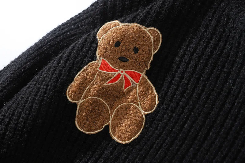 Cute Kawaii Sweater Men Street Fashion Harajuku Cartoons Fluffy Bear Ins Oversize Couple Models O-neck Clothing Vintage Sweaters