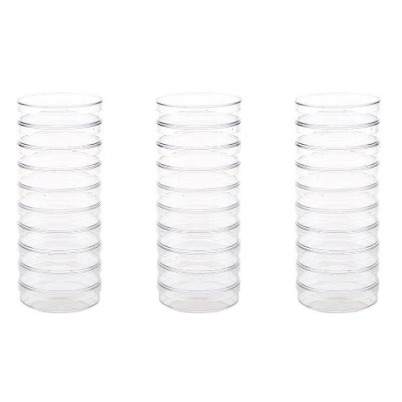 

30Pcs Sterile Petri Dishes With Lids For Lab Plate Bacterial Yeast 55Mm X 15Mm