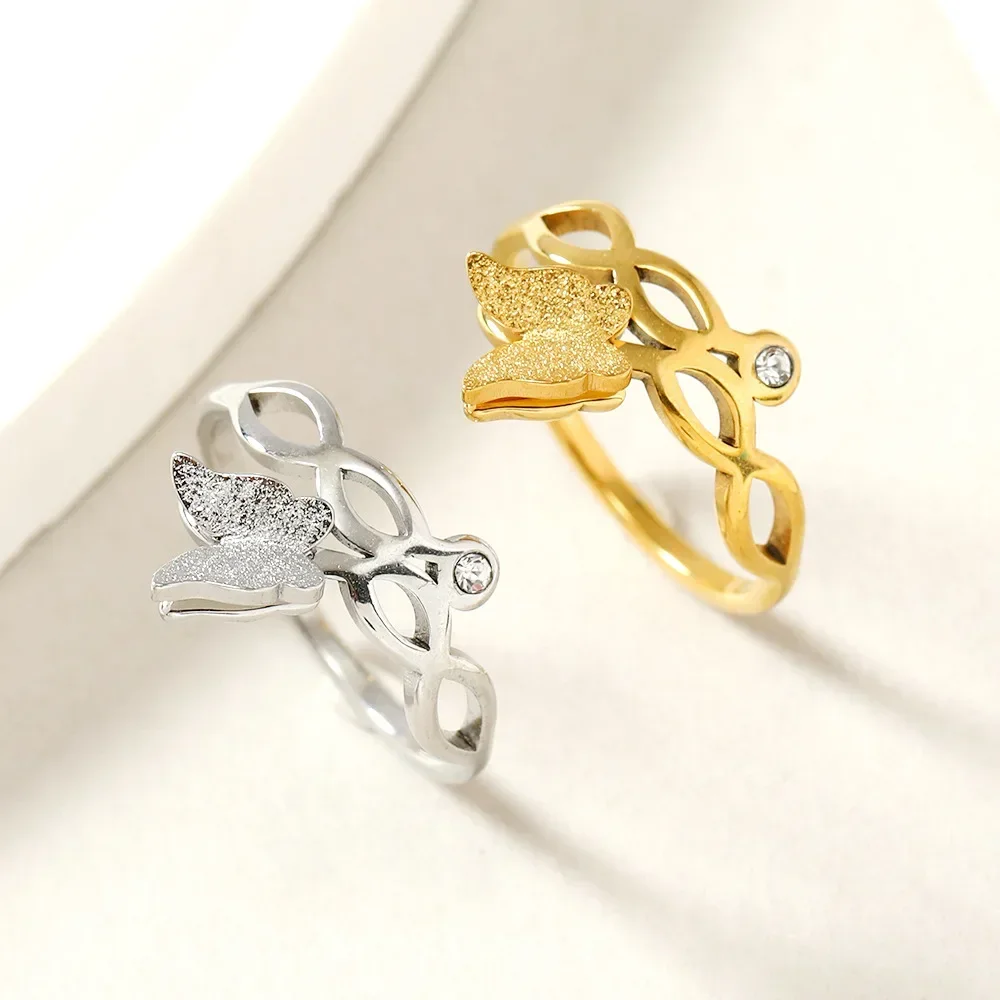 Модные ювелирные изделия минималистичная бабочка матовый кристалл из