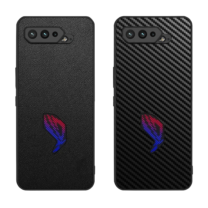 

ZSHOW Case for ASUS ROG 5 5S Soft TPU and PC Back Carbon Fiber Texture Shockproof Air Trigger Compatible Drop Protection