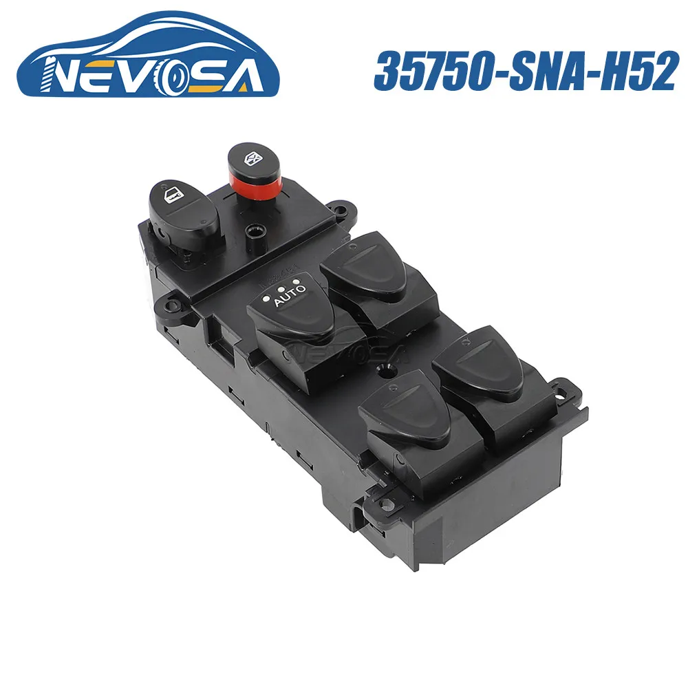 

NEVOSA 35750-SNV-H52 For Honda Civic 2006 2007 2008 2011 LHD Front Left Driver Power Window Control Switch 22Pins 35750-SNA-H52