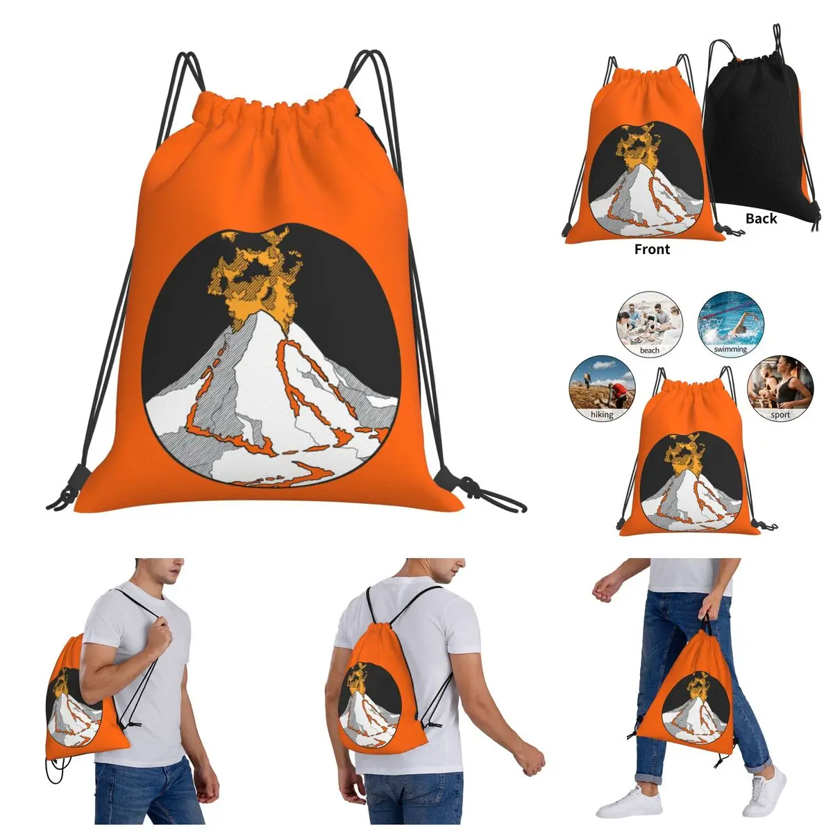 

Backpack Humor Drawstring Bags Gym Bag Tonga Volcano Top Quality Infantry pack
