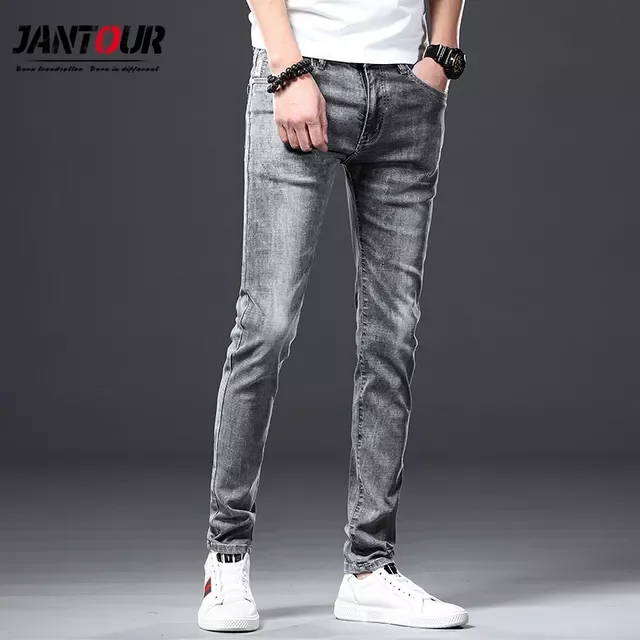 2022New Brand Skinny jeans men Slim Fit Denim Joggers Stretch Male Jean Pencil Pants Blue Men's jeans fashion Casual Hombre