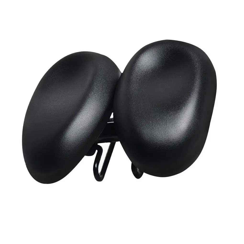 

Two-Seat Bike Saddles Sports Noseless Dual Padded Cushion Adjustable Seat Saddle Replacement Elastic Pad Cycling