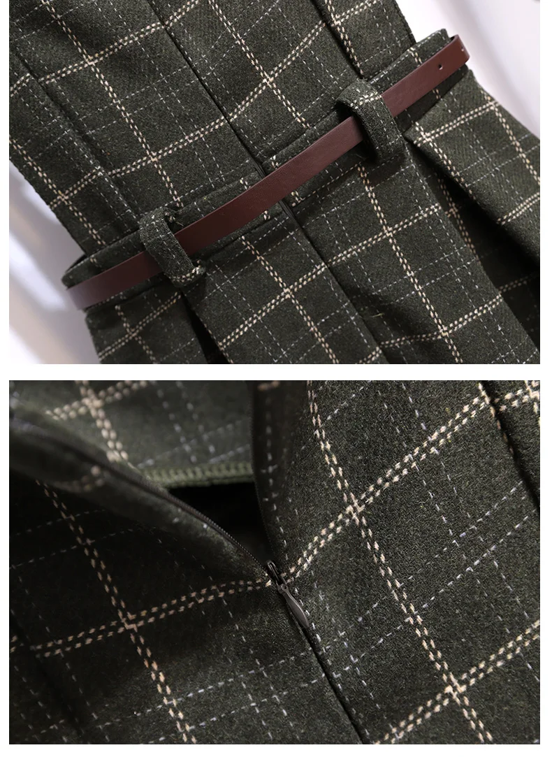 Женское твидовое платье в клетку офисное повседневное ТРАПЕЦИЕВИДНОЕ