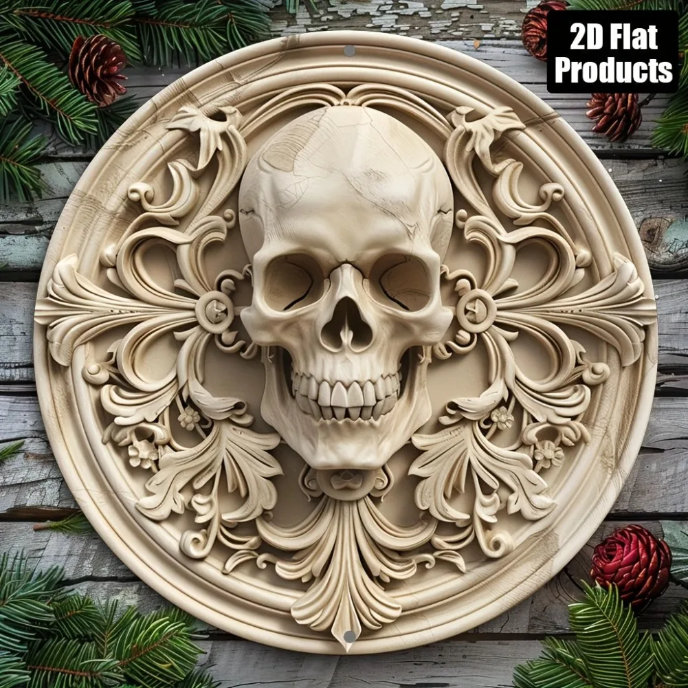 

Винтажная металлическая табличка с изображением скелета 8x8 дюймов