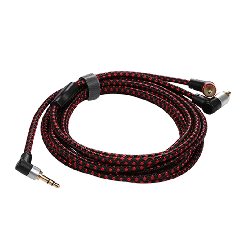 

90 Degree 3.5Mm Male To 2 RCA Male Cable Right Angle Stereo AUX Y Splitter Cord Microphone Jack Plug For Laptop 2M