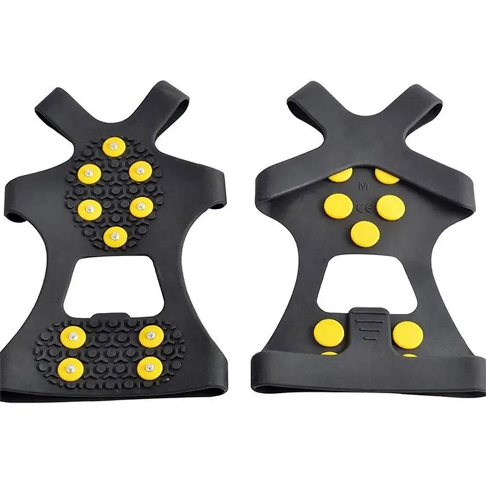 

1 Pair Of Ice Cleat Spike Shoe 10 Tooth Crampons Silicone Non-slip Shoe For Winter Walking Ice Fishing Climbing