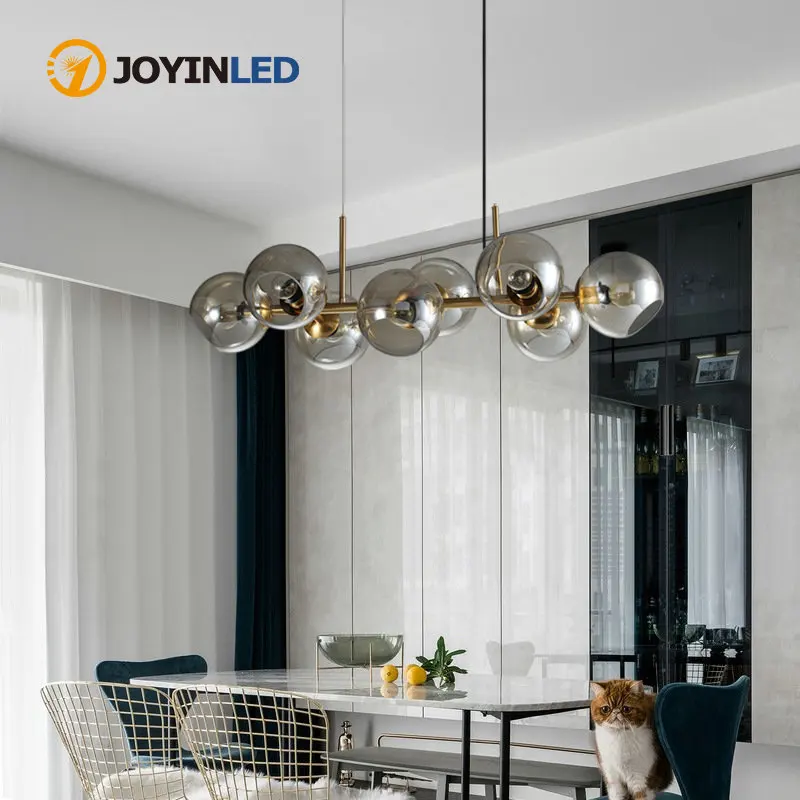 

Nordic Loft Glass Ball Pendant Lights Creative Molecule Design Winehouse Living Room Kitchen Bar Hanging Light Fixtures