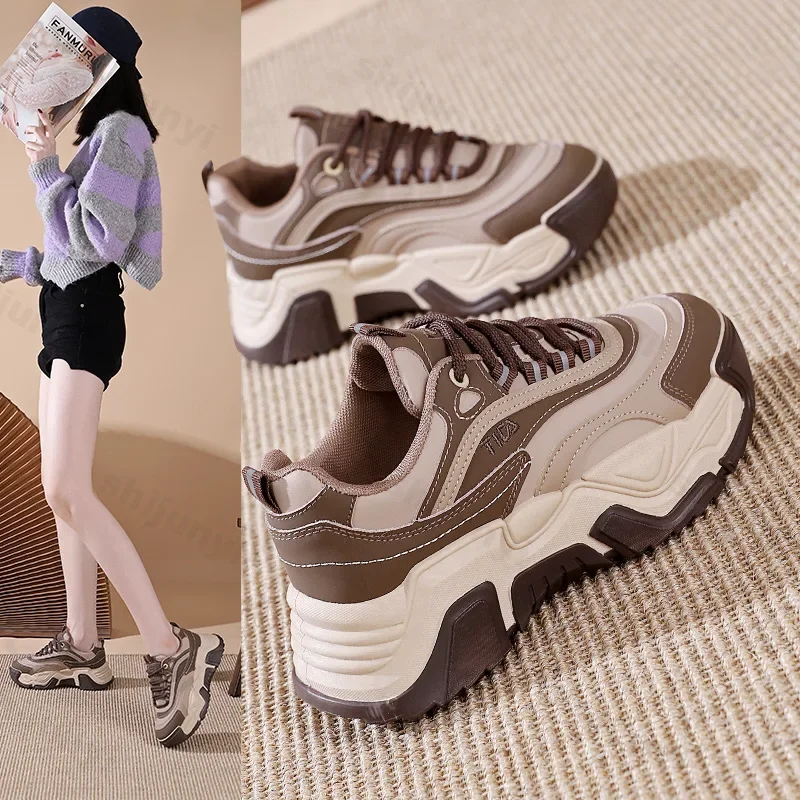 2025 кроссовки женские повседневные белые туфли модные весенние кожаные на