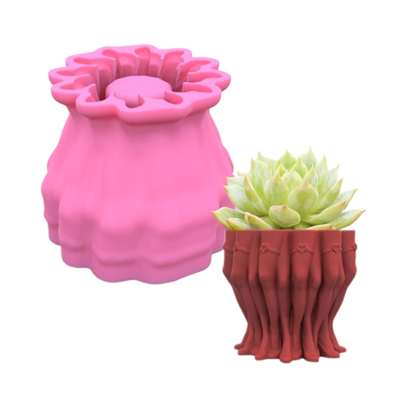 

R3MC Sexy Beauty Legs Silicone Pot Mold Succulent Flowerpot Clay Cement Plaster Molds DIY Home Garden Flower Pots Mould