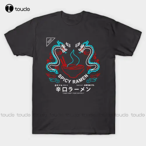 

Spicy Ramen Shop Men'S T Shirt Black Cotton Men T-Shirts Classical O Neck Streetwear Hip Hop Tops Movie Tee