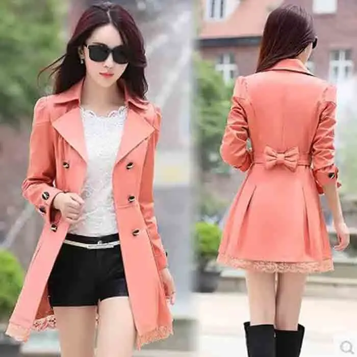 

2023 New Fashion Spring Autumn Trench Causal Slim Solid Botton Elegant OL Ladies Women Long Windbreakers Full Sleeve Coat W74