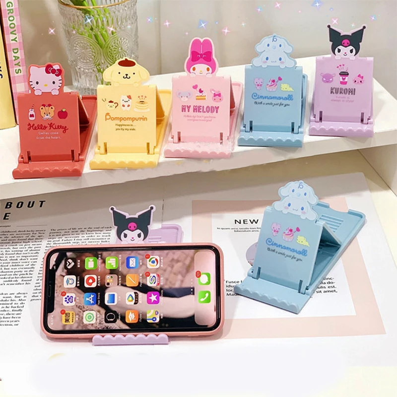 

Sanrio Kuromi Mobile Phone Bracket Ipad Bracket Cinnamorol Hello Kitty Bracket Adjustable Height 12 Gears Mobile Phone Bracket