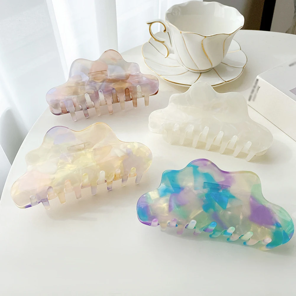 

New Ins Acetate Cloud Hair Claw Clips Large Size Geometric Clampls Grab Headwear Bath Shark Clip Women Hair Accessories