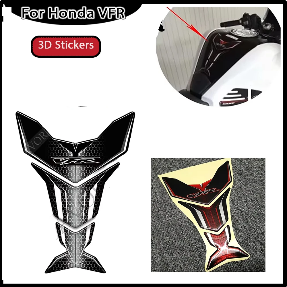 Фото Мотоцикл для Honda VFR 400 600 700 750 800 1200 X F VFR800 Накладка на бак Газ Мазут Комплект защиты колена рыбья кость Наклейки Наклейки №5