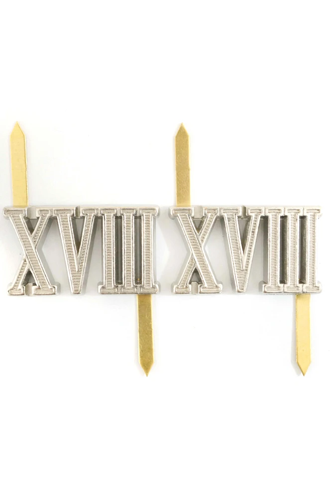 

WWII German Shoulder Boards cyphers Silver XVIII Salzburg 18mm 2pcs