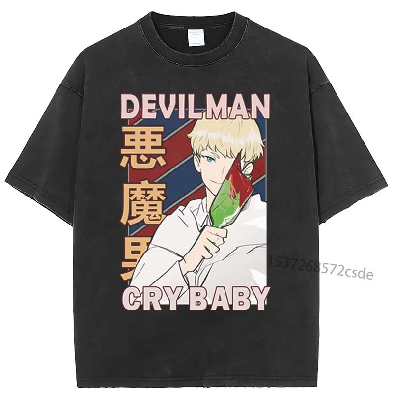Ryo Asuka devilman crybaby   2023 Men Women T-Shirt Anime T Shirt Harajuku Funny Print T-Shirt Clothes  Tops Tees Summer Tops