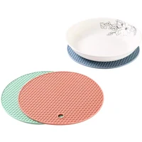 2pcs multifunctional round heat resistant silicone mat cup coasters non slip pot holder table placemat kitchen accessories tool