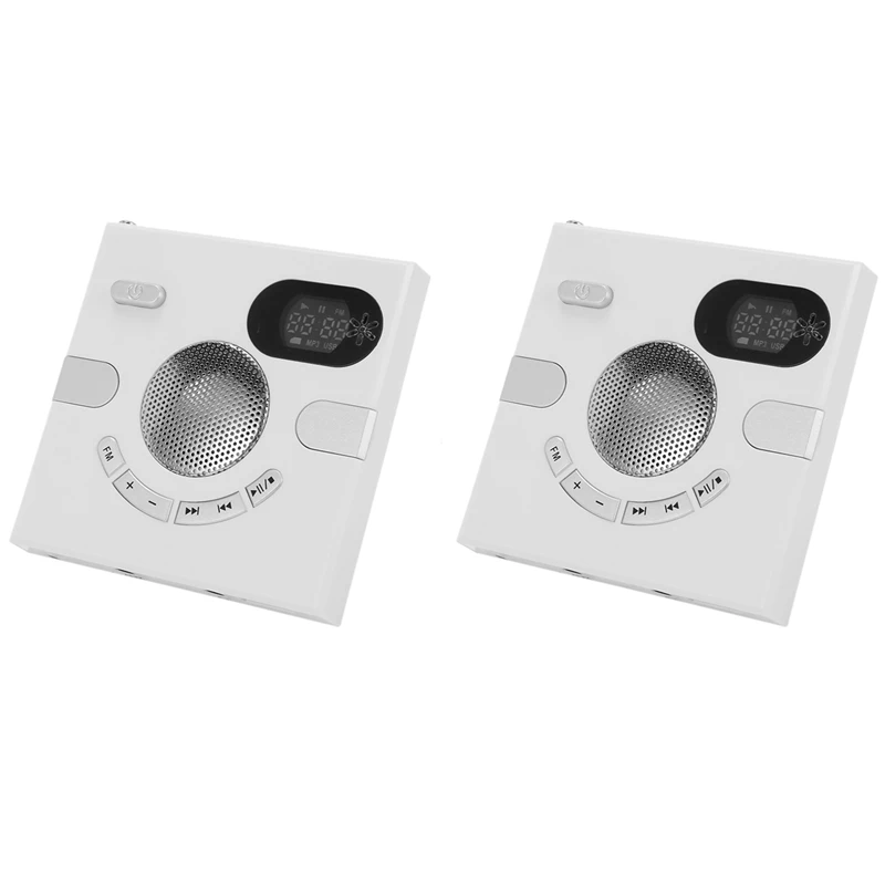 

Hot 3C-2X Wall Speaker Fm Radio With Time Display Headphone Jack Support Aux Audio TF Card USB Disk Mp3 Player USB Charge