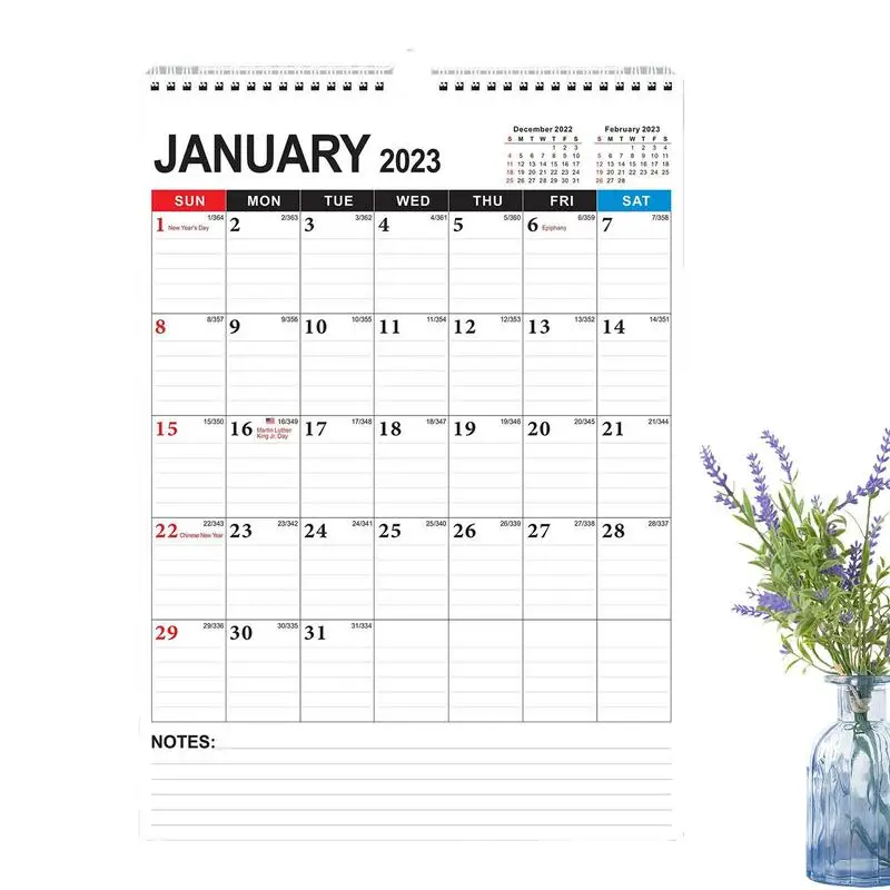 

Подвесной календарь 2023 года, большой настенный календарь 2023 января 2023 года по июнь 2024 года, ежемесячный календарь с подвесным крючком и двой...