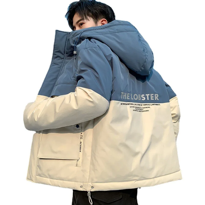 2022 Autumn And Winter New Korean Style Oversized Parka Men's Thickened And Velvet Parka Warm Jacket Cotton Down Jacket Man Coat