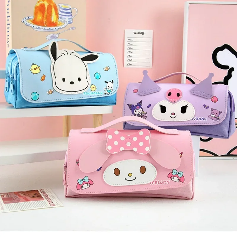 Kawaii Sanrio пенал Kuromi My Melody большой емкости канцелярские принадлежности Cinnamoroll