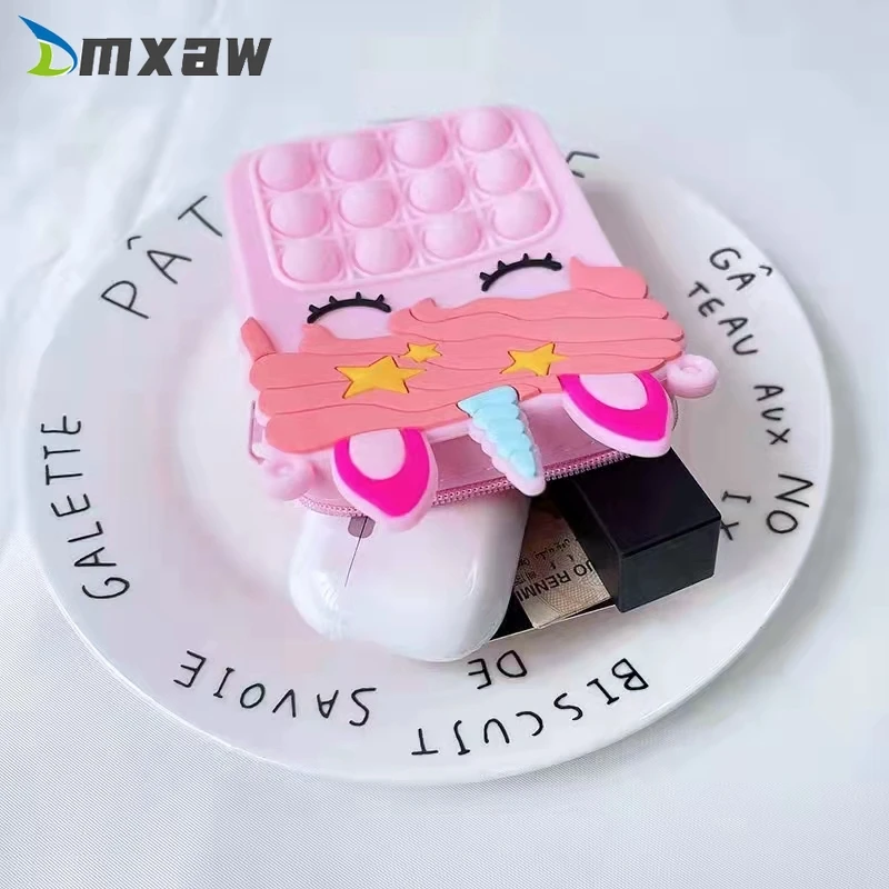 Силиконовая сумка для хранения канцелярских принадлежностей с единорогом