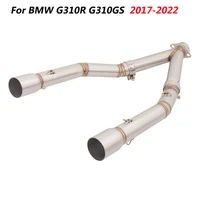 slip on motorcycle front connect pipe head link tube stainless steel exhaust system for bmw g310r g310gs 2017 2022