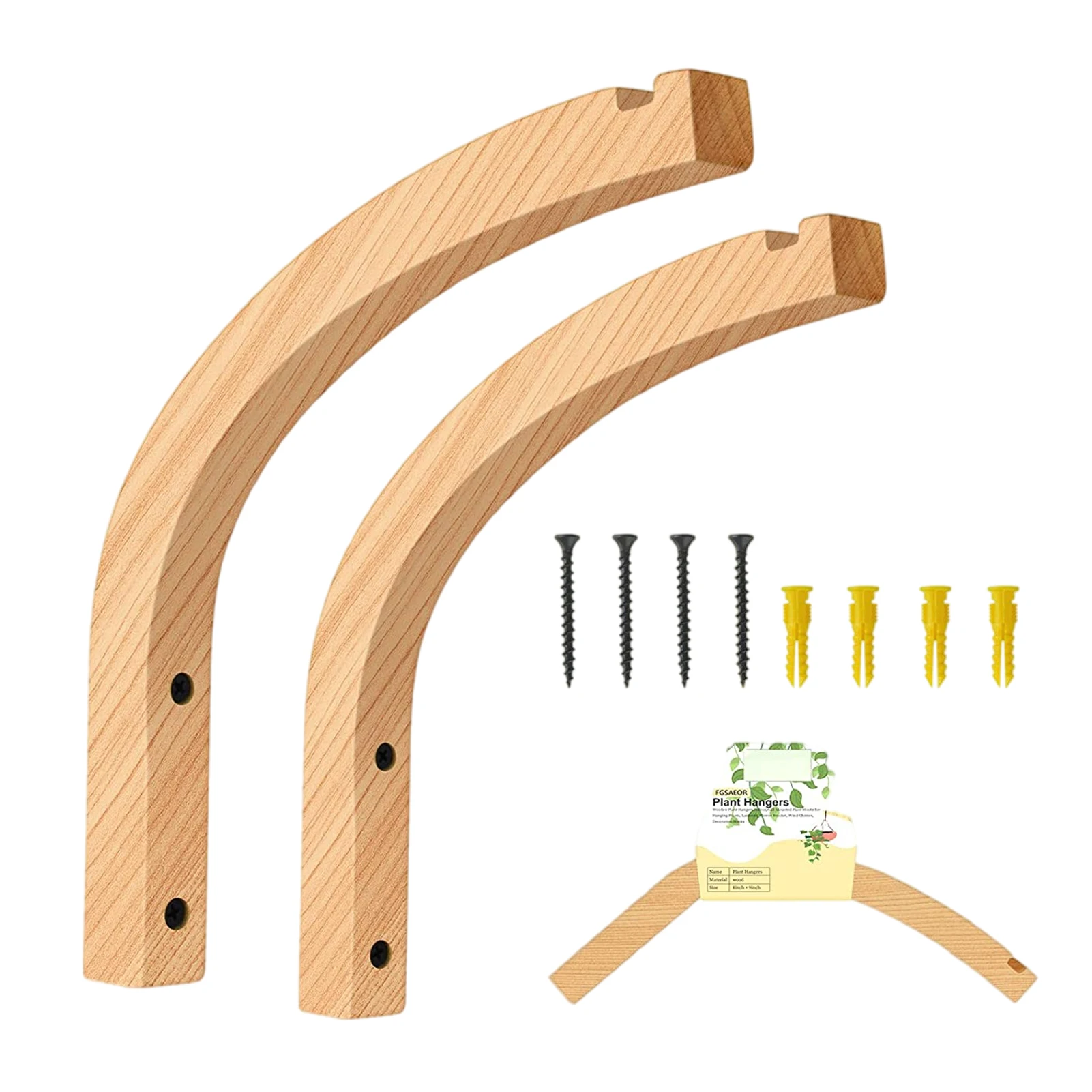 

Wooden Wall Hooks Plant Hangers Indoor With 4 Screws Wall Mounted Plant Hooks For Plants Lanterns Flower Bracket Wind Chimes