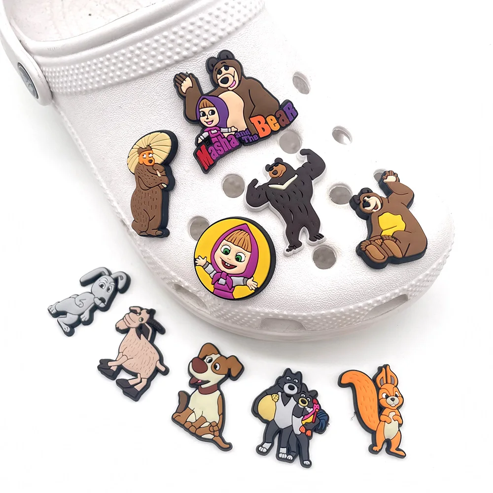

1pcs Cute Cartoon Animals PVC Shoe Charms Buckles Accessories Fit Clog Sandals Croc Decoration Kids JIBZ Party Gifts