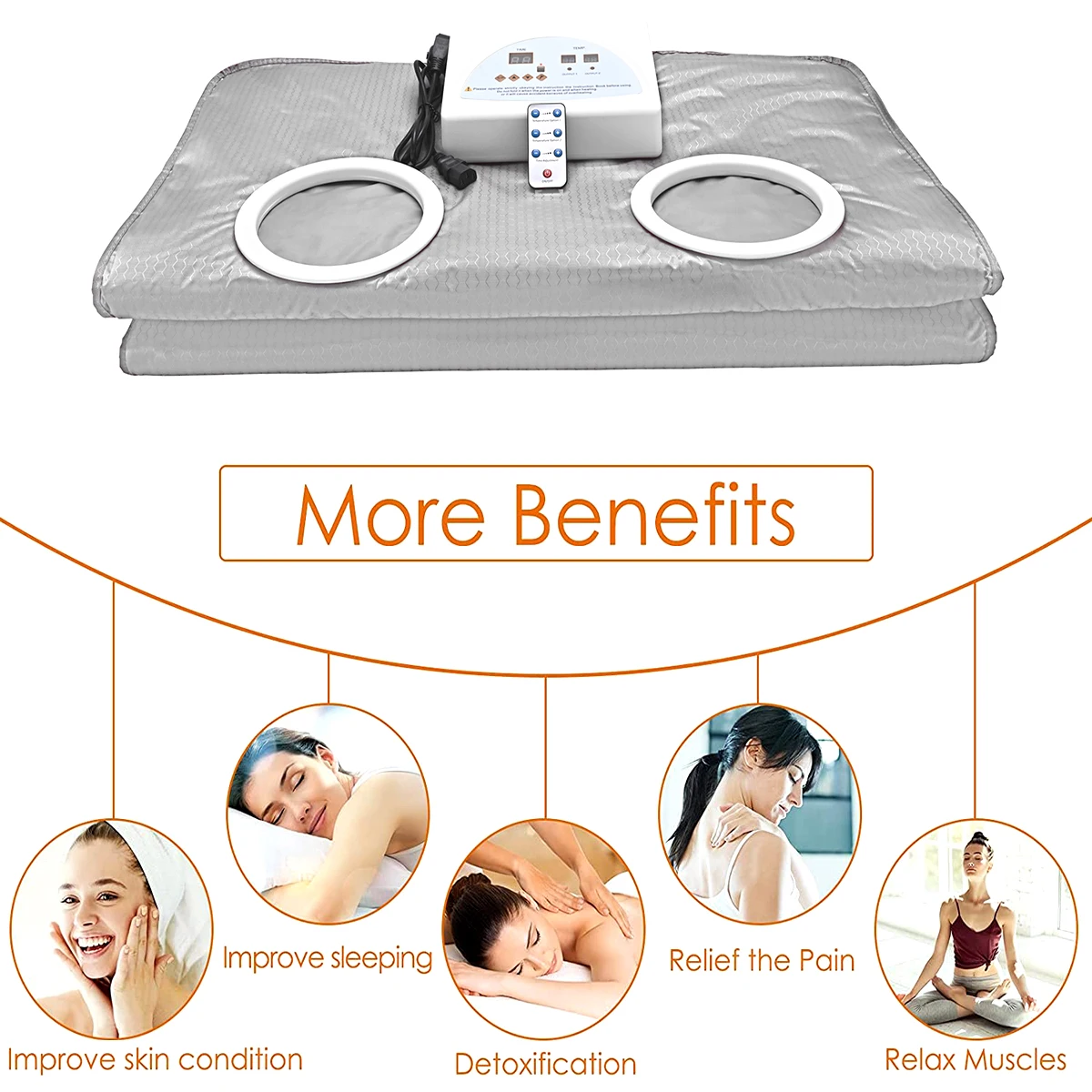 Digital Infrare Sauna Blanket for Loss Weight 2 Zone Reachable Heating Slimming Thermal Detox Home SPA 110V 220V | Дом и сад