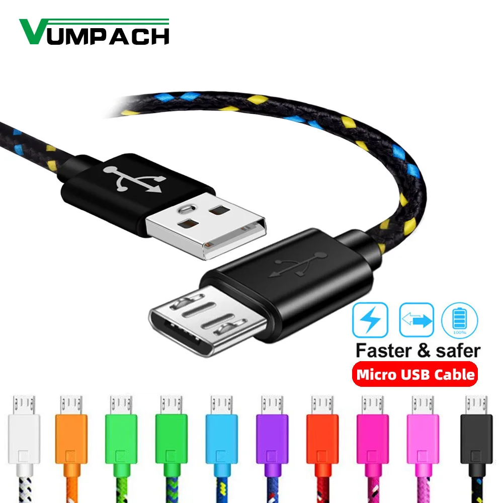 Кабель Micro USB Vumpach в нейлоновой оплетке, 1 м, 2 м, 3 м, кабель USB для синхронизации данных и зарядки для Samsung, HTC, LG, Huawei, Xiaomi, кабели для телефонов Android Кабель Micro USB Vumpach в нейлоновой оплетке, 1 м, 2 м, 3 м, кабель USB для синхронизации данных и зарядки для Samsung, HTC, LG, Huawei, Xiaomi, кабели для телефонов Android