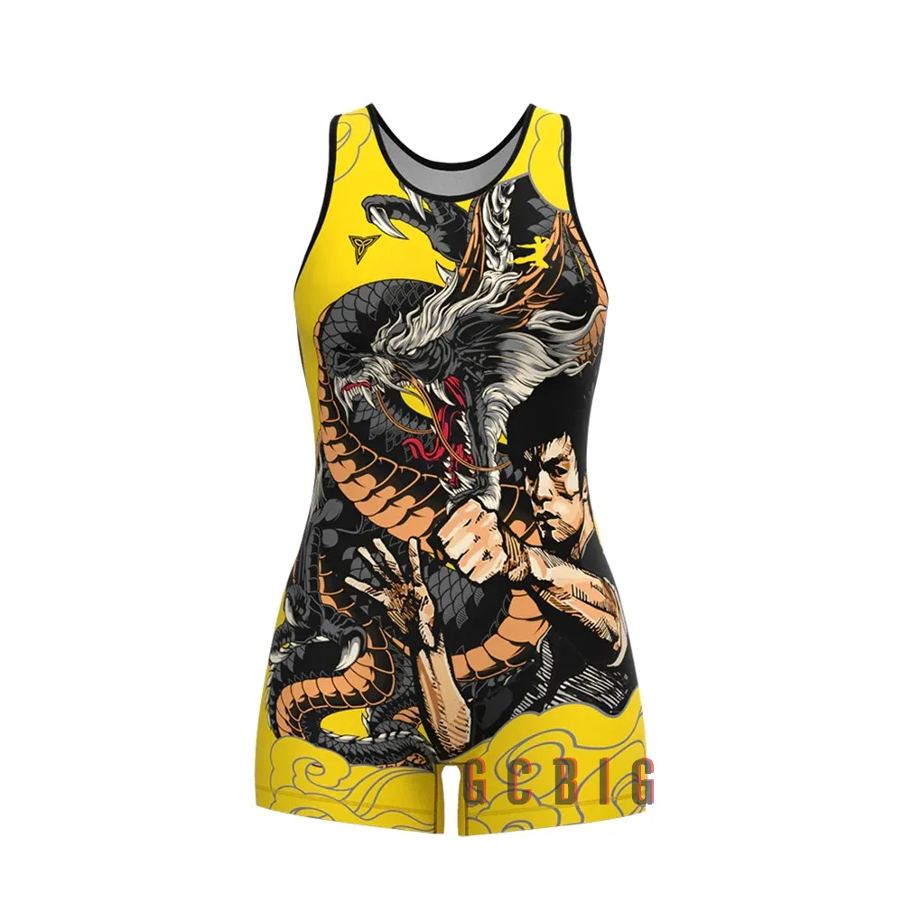 Wrestling Suit Singlet Weightlifting PowerLifting Boxing Triathlon Bodysuit Gym Breathable Skinsuit Swimwear Marathon Running